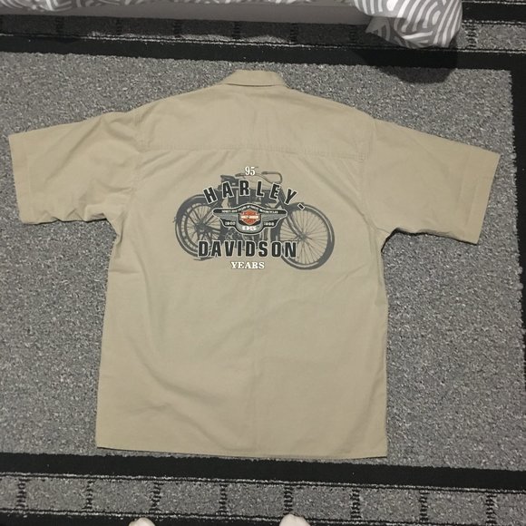 Mens Harley Davidson Short Sleeve Button Up Shirt - Picture 5 of 6